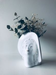 Vase visage en céramique