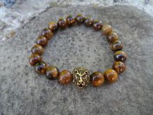 Bracelet oeil de tigre / tête de lion 