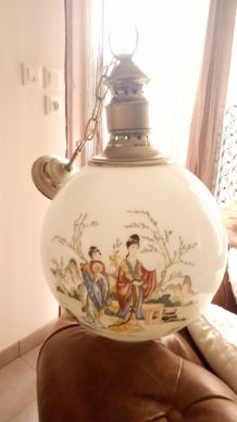 Lustre chinois opaline 1960