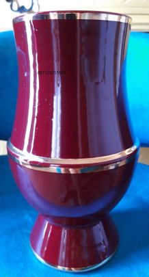 Vase St Clément Rouge Blanche LETALLE 50'