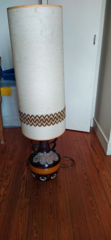 Lampe de sol vintage pied céramique émaillé