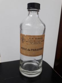 Ancienne bouteille flacon verre pharmacie antiquaire huile