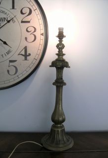 Lampe à poser colonne en bronze laiton vintage 