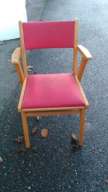 4 chaises skaï rouge 