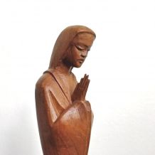 Statuette vierge en bois années 60