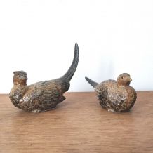 Couple d'oiseaux en céramique