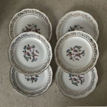 Série de 6 assiettes à dessert - en porcelaine