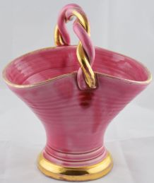 Panier rose en céramique de Louviers