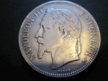 5 francs Napoleon iii   empereur 1868  BB Argent dans capsul