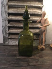 Ancienne bouteille/carafe en verre bullé 
