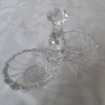 Salière poivrière vintage bulles verre taillé