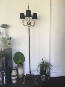 Lampadaire bronze et laiton 1960/1970