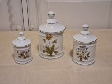 3 Pots d'apothicaire porcelaine de Limoges