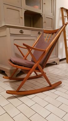 Rocking-chair vintage No. 182 de Reenskaug, fauteuil vintage