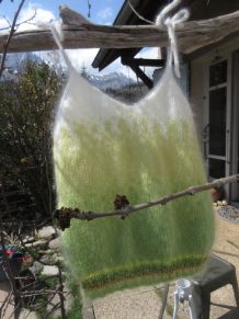 top en mohair et soie