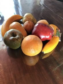 Lot de 9  fruits en plastiques vintage