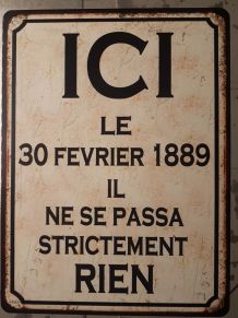 Plaque métal vintage ICI