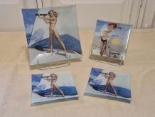 4 Assiettes Pin-UP