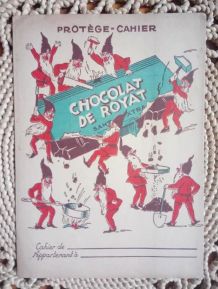 Ancien protège cahier publicitaire "Les chocolats de Royat"