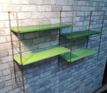 Etagere string style tomado 1960 metal  vert 2 tons 4 tablet