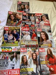 Lot de 10 magazines Kate Middleton Duchesse Cambridge