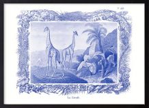  Lithographie gravure girafe animal - format A3