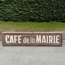 Enseigne "Café de la Mairie" vintage 50's