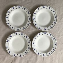 Série de 4 assiettes creuses - en faience 