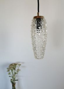 Lampe Baladeuse vintage suspension en verre ciselé "Gemma"