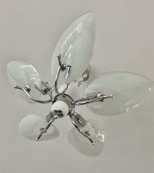 Suspension vintage forme fleur 5 pétale verre 