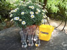  6  grands verres à pastis vintage et la carafe RICARD