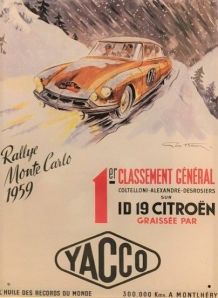Plaque métal publicitaire Citroën Rallye Monte-Carlo 195