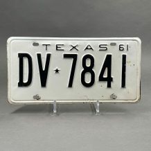 Plaque d'immatriculation Américaine  Texas1961