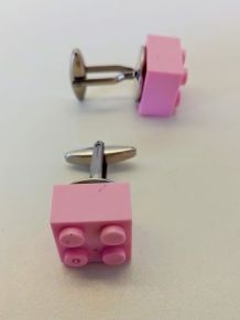 Boutons de manchette Lego®, briques roses
