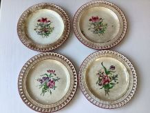 4 assiettes Luneville vintage