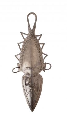 Masque africain en bronze laiton