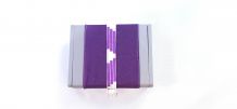 Jolie boîte en bois et tissus africain wax violet