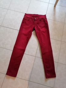 Pantalon slim rouge Comptoir des Cotonniers 36