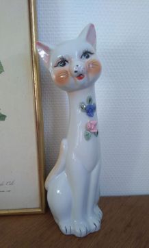 Grand chat en céramique Vintage