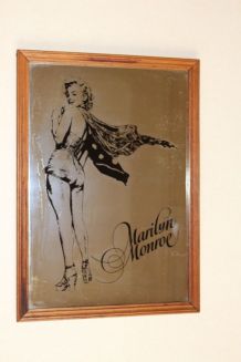 Ancien miroir Marylin Monroe 31 X 22 cm