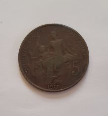 5 Centimes Dupuis 1912 . Bronze