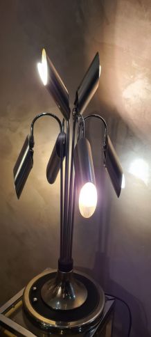 lampe Space Age Chrome et  alu dans le style Reggiani, Italy