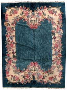 Tapis ancien Chinois Art Deco fait main, 1B726