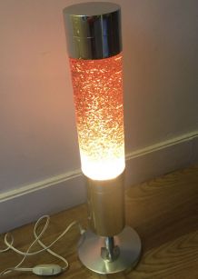 Lampe cylindrique Crestworth 60’s 70’s en verre et  métal 