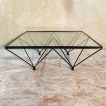 Table basse verre et métal « Alanda » par « Paolo Piva » 