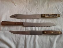 3 anciens couteaux de cuisines 