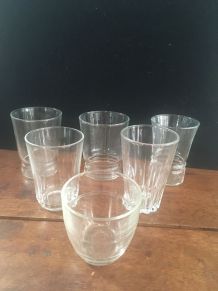 6 verres à eau vintage.