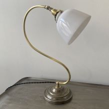 ANCIENNE LAMPE DE BUREAU COL DE CYGNE 1930 ART DECO