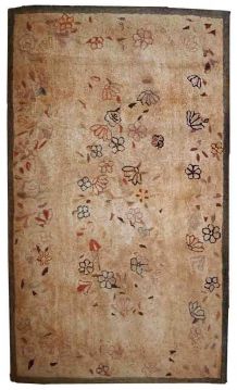 Tapis ancien Américain Hooked fait main, 1C419