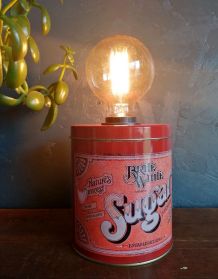 Lampe vintage lampe chevet bureau métal ronde "Sugar"
